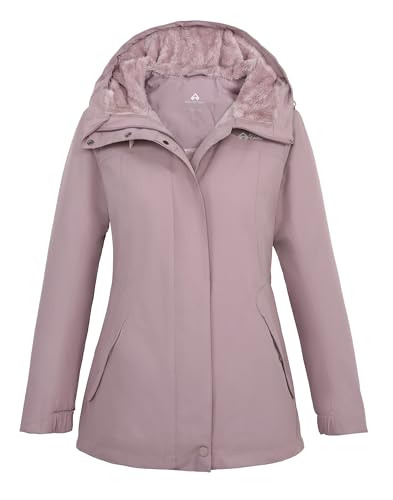 Veste imperméable femme chaude Pioneer Camp - Doublure polaire et coupe-vent slim
