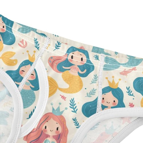 Wusikd Cute Mermaids Boys' Underwear Cotton Crowns Boys Briefs Soft Toddler Underwear 2T4
