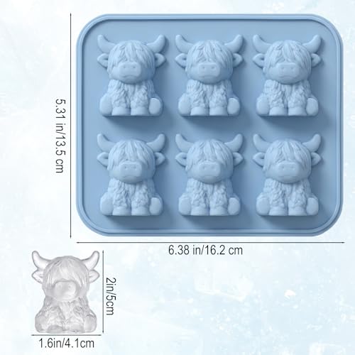 Molde para cubitos de hielo de silicona con forma de vaca miniatura 2