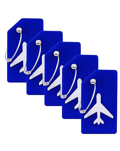Image of Silicone Luggage Tag for Suitcases with Stainless Loop, TSA Approved, Privacy Protection Travel Essentials Bag Tags by Gostwo, Blue, 3.6 inchx 2 inch x 0.25 inch, Casual /Sporty