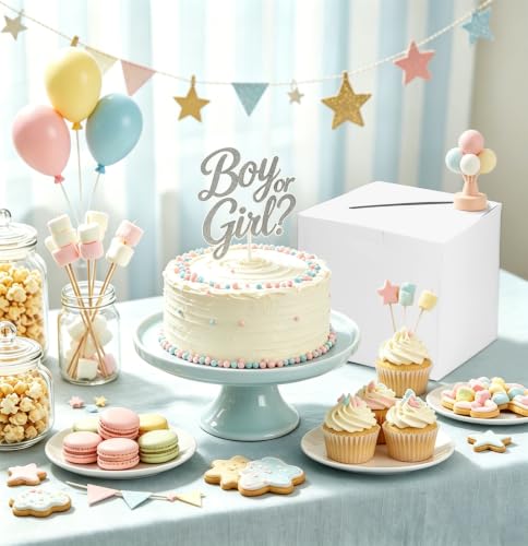 Image of SietDESEO White Card Box with Slot Money Gift Card Box Holder for Party Wedding Reception Birthday Graduation Bridal Shower Baby Shower Diaper Raffle Box