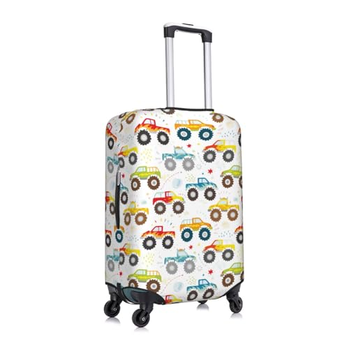 Cartoon Monster Trucks Print Washable Luggage Cover - Fashion Suitcase Protector Fits 18-32 Inch Luggage3