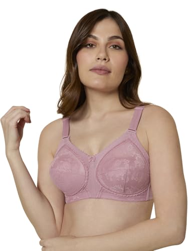 Image of Triumph Doreen Wireless Women Bra Non Wired and Non Padded Full Coverage Lace Support Bra High Center Bridge & Power-Net Side Panels Adjustable Straps Everyday Comfort Bra Pack of 1