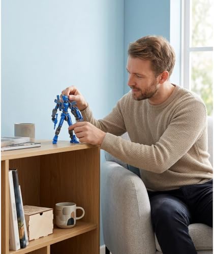 Image of Action Figure Toys, Dummy 13 Action Figure with Articulated Joints, DIY Assembly Robot for Desktop Decoration and Creative Display, Blue Collectible Figure for Office and Home