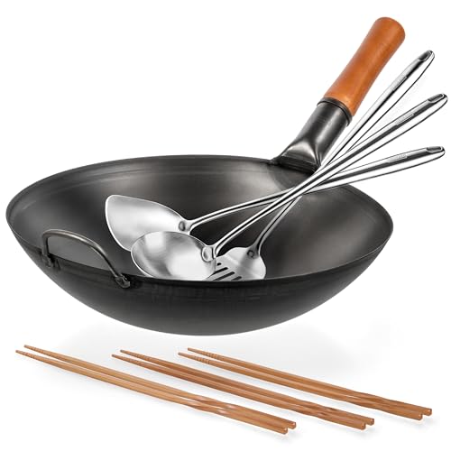Sartén Wok de Acero al Carbono YOSUKATA 14 pulg miniatura 1