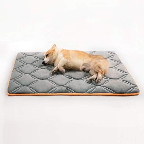 Petsure Memory Foam Dog Crate Pad for Small, Medium Dogs & Cats - 35x23x1 inches Dog Crate Beds Suitable for 36 inches Crates - Orthopedic Dog Mat - Nonskid Bottom - Grey