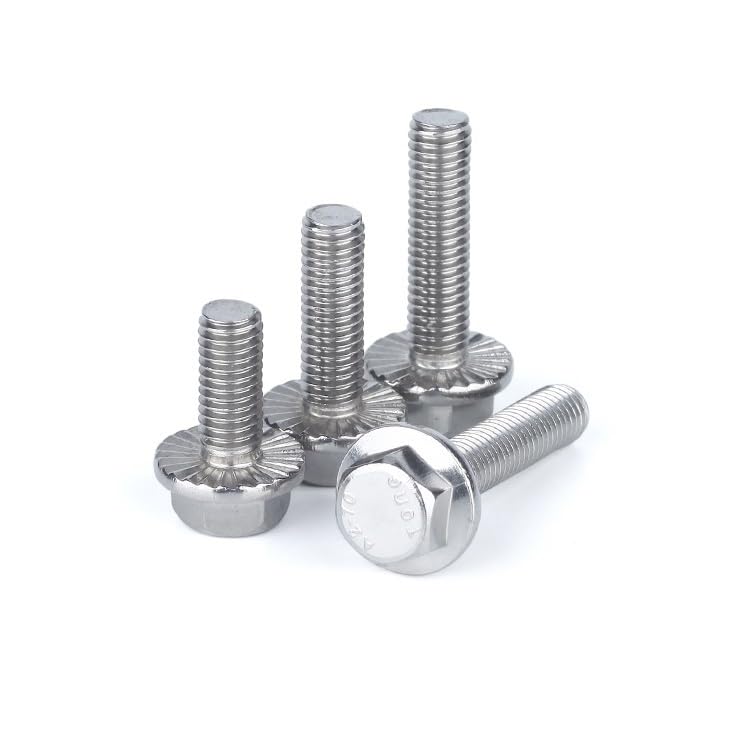 4/10 pz M5 M6 M8 M10 M12 A2-70 In Acciaio Inox 304 GB5787 Bulloni Flangia Esagonale Rondella Dentata Viti a Testa Integrata