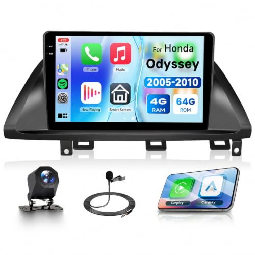 Image of 4+64G for Honda Odyssey 2005-2010 Android 15 Car Stereo with Wireless Carplay /Android Auto, 10.1 Inch In-Cell Touch Screen Bluetooth Car Radio Support 5Ghz-WiFi GPS FM /RDS SWC HiFi Audio Backup Camera