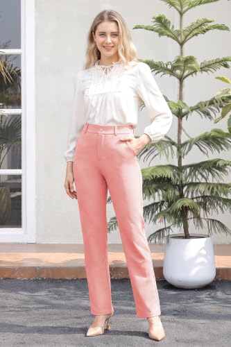 Image of Bamans Dress Pants Women Work Business Office Straight Leg Slacks