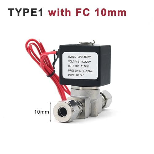 Vanne solénoïde 220V gaz air huile électrovanne eau normalement fermée 1/4 - 3