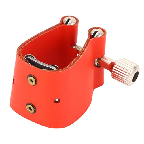 Saxophone Ligature Fastener Red, Leather Sax Mouthpiece Ligature for Tenor Alto Saxophone Mouthpiece