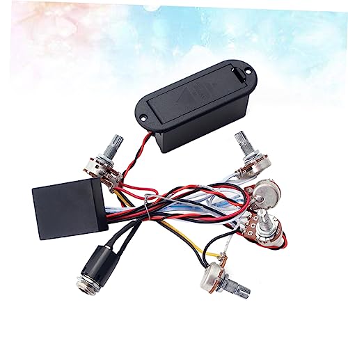 FAVOMOTO 3 Band Eq Preamp Circuit Bass Guitar Tone Control Harness Pre-wired Pickup Set for Active Pickups Volume and Tone Knobs