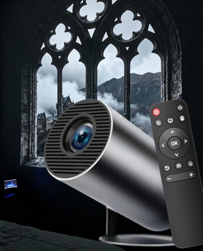 Fake Window Projector for Reading 4k Window Scene Pre-Installed App for Instant Fantasy Ambience Scenes 210 Rotation & Built-In Speaker  15 Auto Correction 100 Screen from 2m (Black)