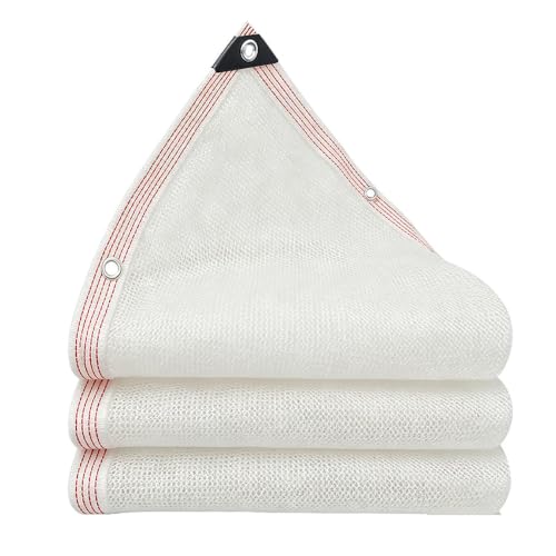 Filet d'ombrage blanc 7x9m avec oeillets pour protection solaire de jardin - 2