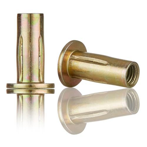 Multi-Grip Rivet Nut Installation Tool Set Pre-Bulbed Shank Flat Head Threaded Insert Nut Plus Nuts Assortment Kit Cross Rivnut for Construction Industrial (M10(Plus Nut-12pcs))