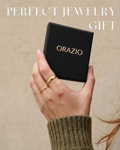 Image of ORAZIO Stainless Steel Rings for Men Women 6MM 8MM Wedding Band Rings Silver /Black /Gold Domed High Polished Basic Wedding Bands Comfort Fit Size 6-14