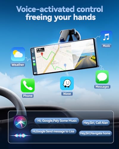 Carplay Screen for Car, 8.1" HD Portable Touch Screen Car Stereo with Android Auto, 4K Dash Cam, 1080P Backup Camera, GPS Navigation, Mirror Link, Bluetooth, AUX, FM Transmitter - Image 5