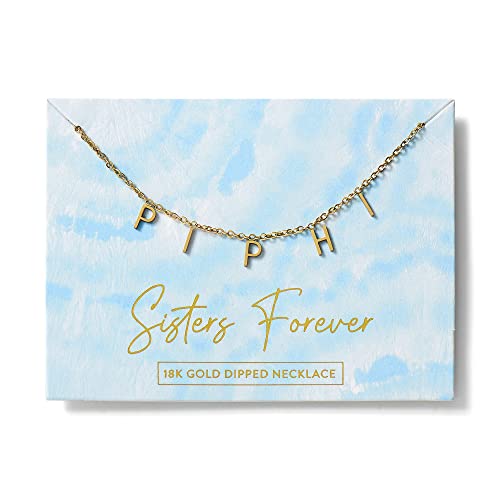 Sorority Shop Pi Beta Phi Necklace — PBP Name Necklace, 18K Gold Plated Sorority Gifts Necklace, Long-Lasting Pi Beta Phi Gifts for Women2