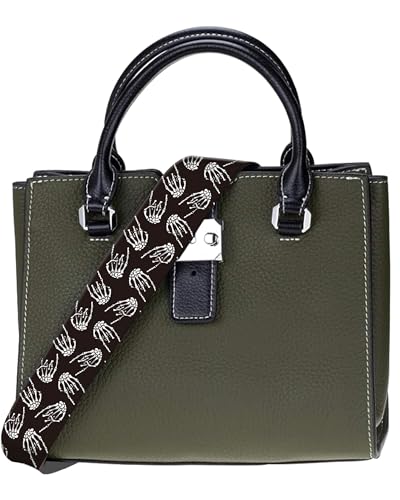 Image of Crossbody 2 inch Wide Shoulder Strap, Cute Handbag Strap Replacement, Cool Rock Skull Hands