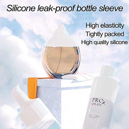 Deacocal-4-Pack-Reusable-Silicone-Travel-Accessory-Elastic-Sleeve-for-Leak-Proofing-For-Standard-and-Bulk-Travel-Sized-ToiletriesWhite