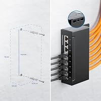 deleyCON CAT 6 Patchpanel Verteilerfeld 8 Port RJ45 - Schwarz – Ansicht 3