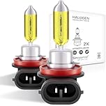 Sinoparcel H11 Headlight Bulb, 2500K 12V 55W, 50% Brighter and More Penetrating, for Fog Light, Low Beam, IP67, Pack of 2