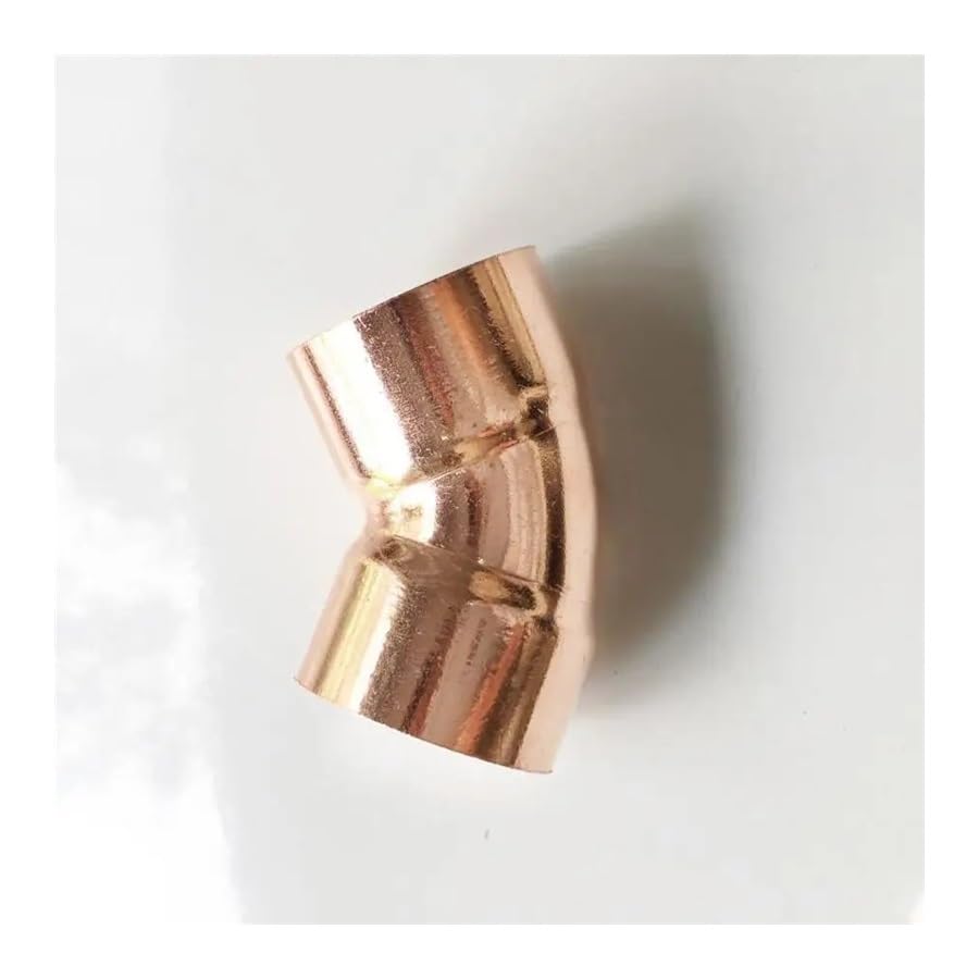 108mm Inner Dia x2.3mm Thickness Copper 45 Elbow Scoket Weld End Feed Coupler Plumbing Fitting Water Gas Oil 45 Deg
