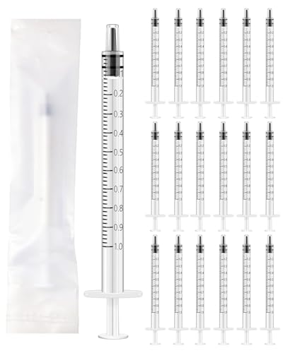 TOZBLEU 30 jeringas plástico 1 ml transparentes, jeringuilla calostro sin aguja, jeringas insulina con aguja opcional, para medir líquidos, laboratorio, alimentación mascotas.