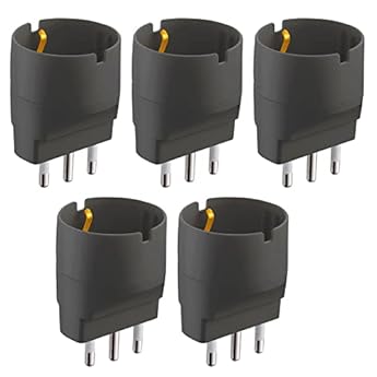 Electraline 92293 Set 5 Adattatori da Schuko a Spina Grande 16A, Nero, Confezione da 5: vedi il prezzo e le caratteristiche Foto di Electraline 92293 Set 5 Adattatori da Schuko a Spina Grande 16A, Nero, Confezione da 5