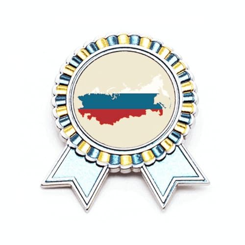 Broche carte de la Russie en métal M avec illustration originale de Falg