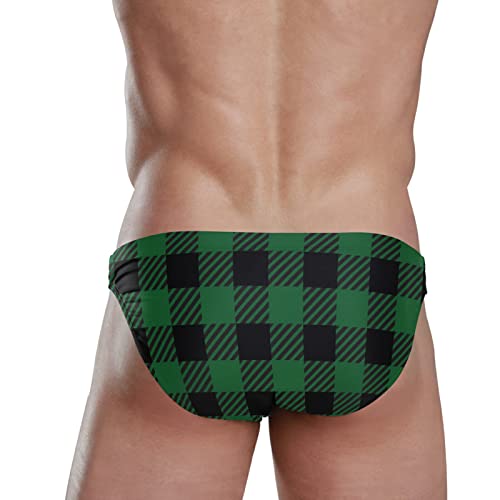Men Swimming Buffalo Plaid Bikini Swimsuit Swimwear Quick Dry Print Briefs 21205823 #TOP3