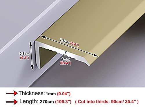 Barre de protection de bord en aluminium pour transition et finition de sol 2,7 m