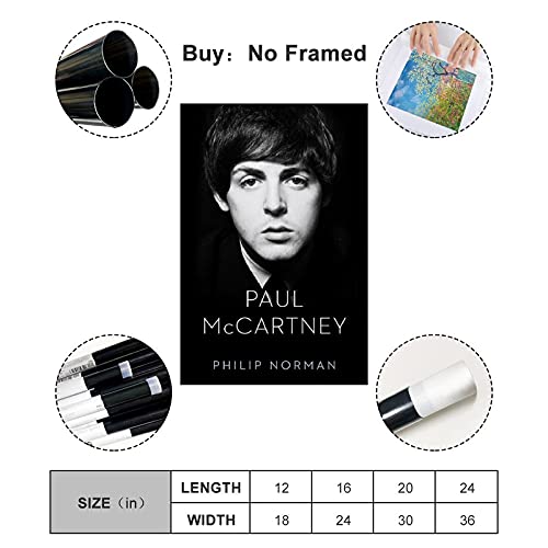 BCYD Paul McCartney Poster sur toile Motif chanceur rock 30 x 45 cm - Les Beatles, Paul McCartney, John Lennon, RIngo Starr, George Harrison BCYD Paul McCartney Poster sur toile Motif chanceur rock 30 x 45 cm – Image 3