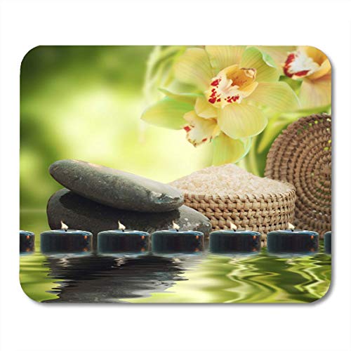 Preisvergleich Produktbild Mauspads Bambusaroma Meditation Brennende Kerze Asiatischer Basalt Buddha Buddhismus Mauspad für Notizbücher, Desktop-Computer Matten Büromaterial