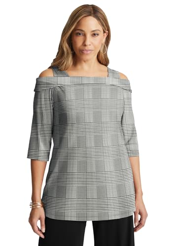 Jessica London Women's Plus Size Cold Shoulder Top
