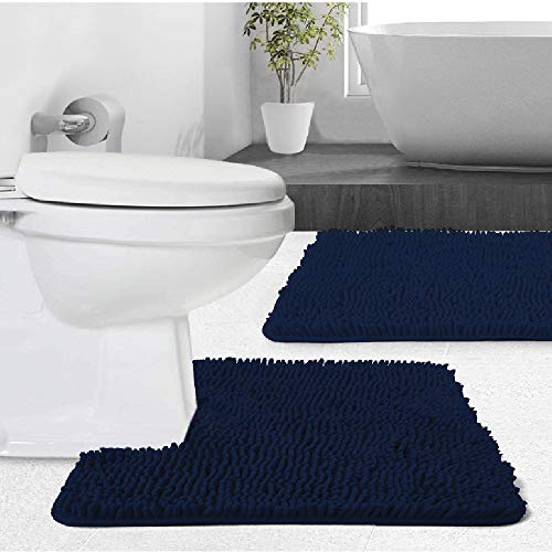 image for Gorilla Grip Original Shaggy Chenille 2 Piece Area Rug Set, Many Color