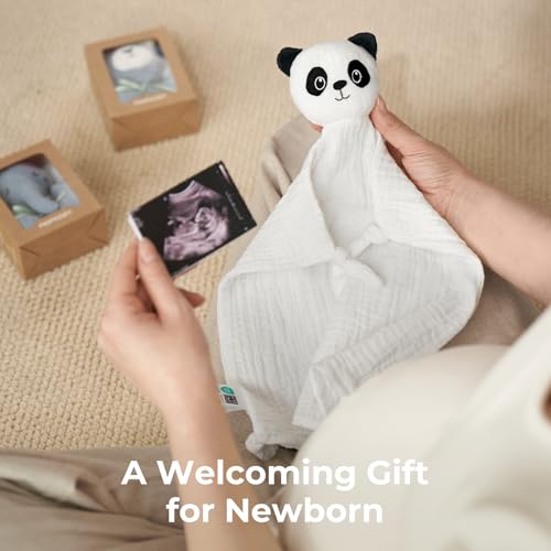Image of Momcozy Loveys for Babies with Cotton - Soft Security Blanket for Boy or Girl for Self-Soothing On-The-Go-Adorable Portable & Anti-Drop Design - Newborn Gift，Must Have（White 14 inch）
