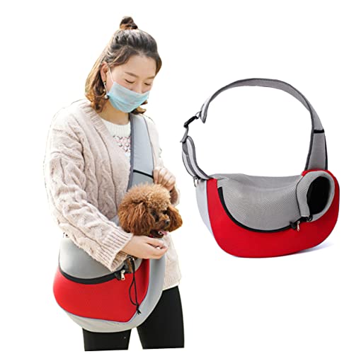 Levemolo Breathable Mesh Pet Carrier Sling Bag for Dogs Pet Outing Bag Adjustable Straps for Puppy