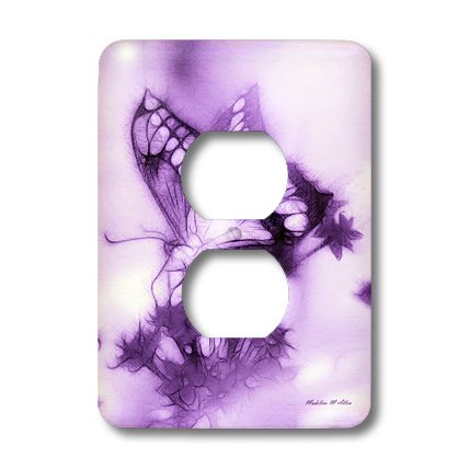 Cache 2 prises papillon violet pour embellir la chambre de votre enfant - 3