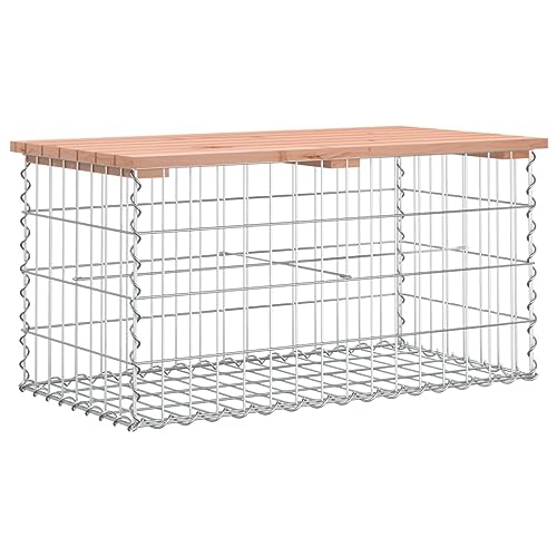 Banc de jardin avec assise en gabion de 83 cm marron foncé pour terrasse