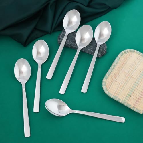 Image of Culinex Premium Stainless Steel 5.5 inch Tea & Coffee Small Spoon Set of 12 | Silver Rustproof Food Grade Flatware Cutlery By thinKitchen (Essen)
