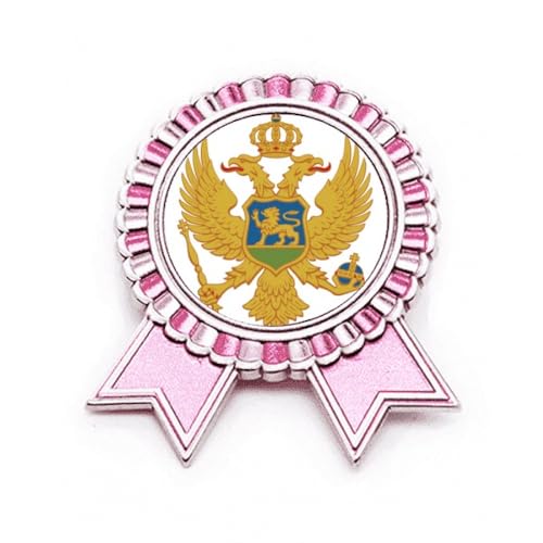 Broche rose emblème Monténégro UE en métal taille M pour veste et revers