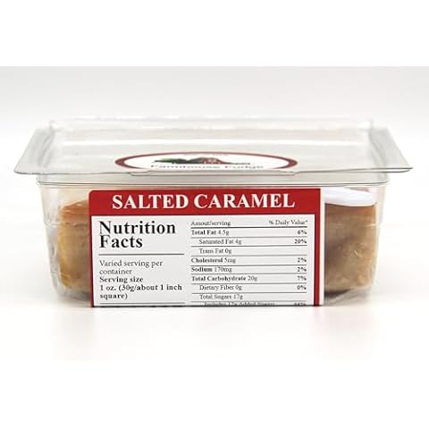 Farmhouse Fudge: Salted Caramel Fudge - Fresh Fudge with Butter and Cream, No Marshmallows! Perfect treat for everyone! Grab & Go Fudge container (8 Ounce) Cover