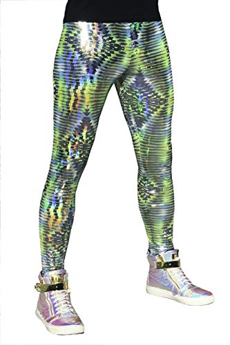 / Funstigators Festival Clothing: Men's Holographic Disco Meggings - Made in USA2