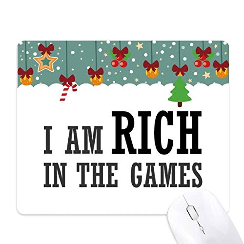 Tapis de souris I Am Rich in The Games antidérapant en caoutchouc de Noël