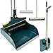 4Pcs Broom and Dustpan Set with Floor Squeegee Rectangular Brush Retractable Upright Broom Dustpan Squeegee Rectangular Brush Combo Set with Long Stainless Steel Handle for Living Room Kitchen Office