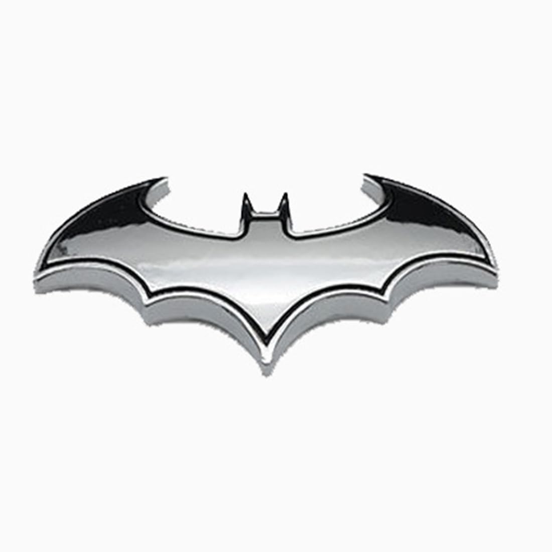 2 Pezzi Adesivi in 3D cromati per auto, logo adesivo a forma di pipistrello di pipistrello, in acciaio inox cromato, di alta qualità, ideale come decorazione per auto, con logo di pipistrello