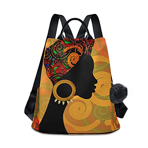 ALAZA Young Black Woman in Turban African Beauty Backpack for Daily Shopping Travel