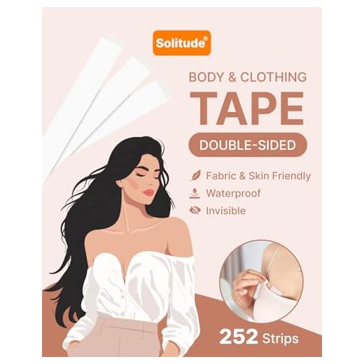Solitude 252 Strips Double Sided Tape for Fashion, Clothing and Body Tape | All Day Strength Invisible Dress Tape for women | Gentle to stick on Skin and clothes | Transparent