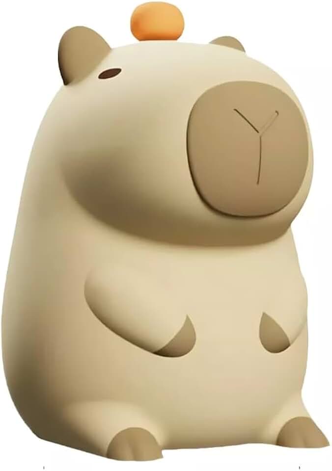Luminária de Silicone Capivara Capybara - Luz Noturna LED Recarregável USB Decoração Quarto - Night Light